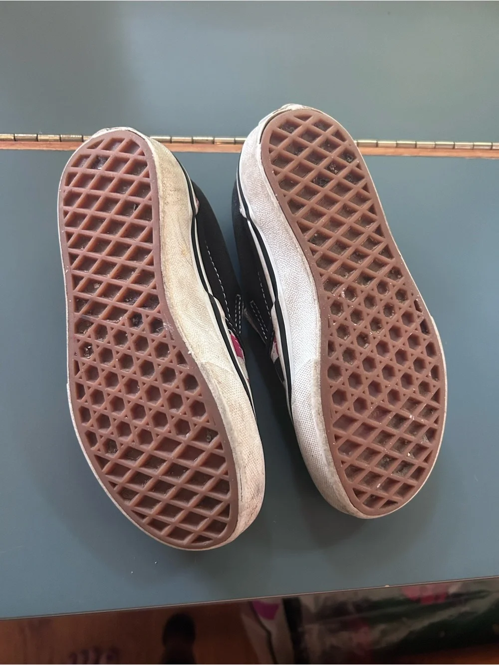 Vans Kids Slip-On Checkerboard Sneakers - Black & Burgundy
